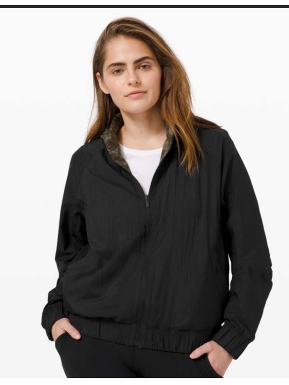 Lululemon Bombs Away Jacket Black / Summer Shade Medium Olive Dark Olive Size 4